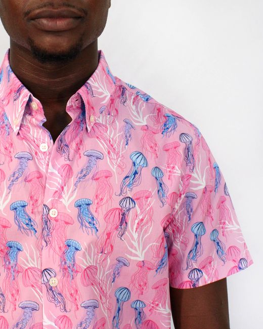Lords of Harlech Tim Jellyfish Shirt In Pink for men