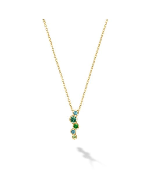 Dower & Hall Metallic Solid & Emerald Small Cascade Pendant