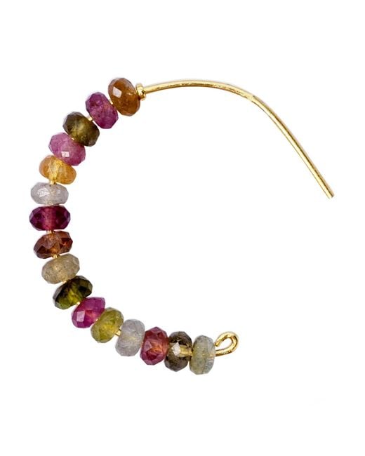 Bombyx House Multicolor Tourmaline Half Moon Earring Large Hoop