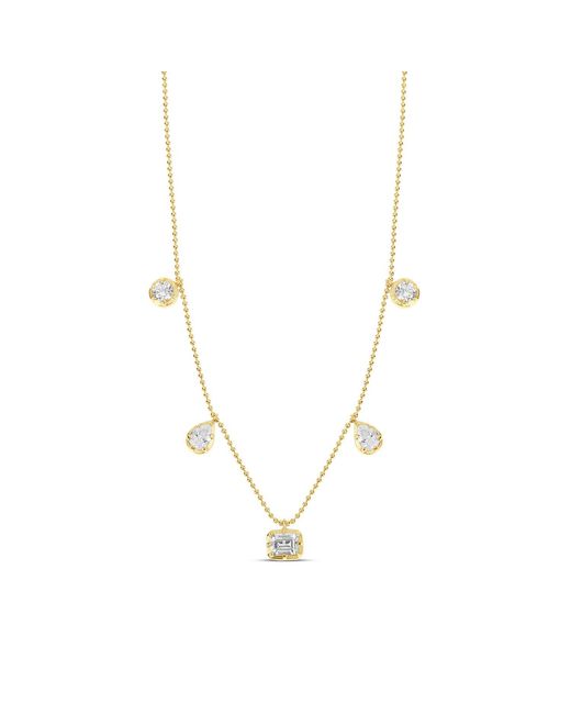 SHYMI Metallic Mix Shape On A Beaded Ball Chain Necklace