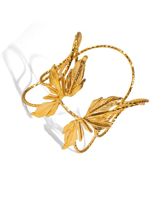 Ebru Jewelry Metallic Floral Spirit Arm & Cuff Bracelet