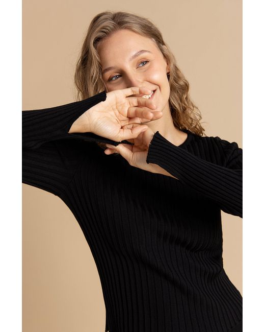 SALANIDA Black Brera 100% Merino Long-Sleeve Top