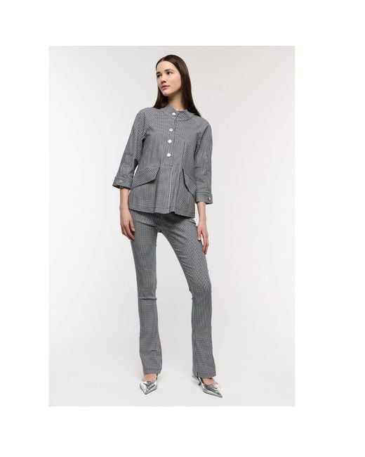 Mirimalist Gray Viva Checked Pants