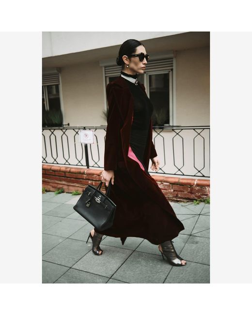 Roqaia Fashion House Red Burgundy Velvet Jacket