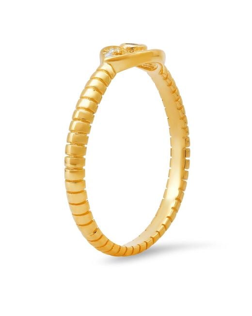 Kylie Harper Metallic Petite Diamond Cz Evil Eye Ring