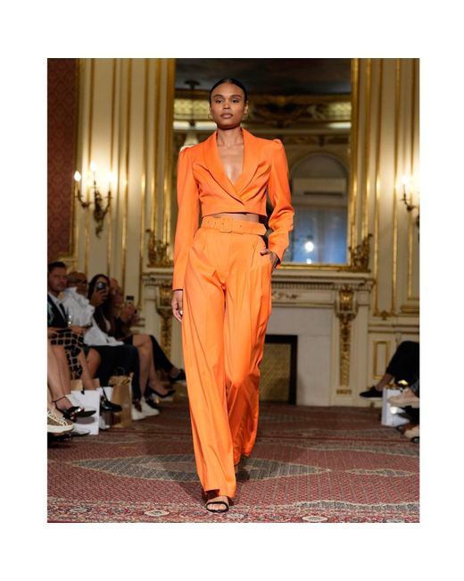 Angelika Jozefczyk Sanremo High-rise Wide-leg Suit Pants Orange