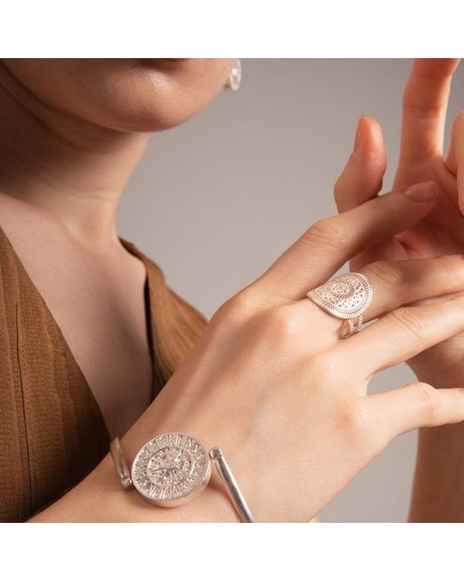 Far East Jewelry Gray Handcrafted Drumbeat Ring