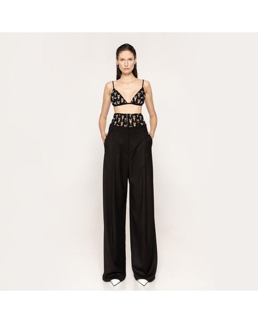 Nissa Black Handmade-Embellishments Tulle Waist Belt