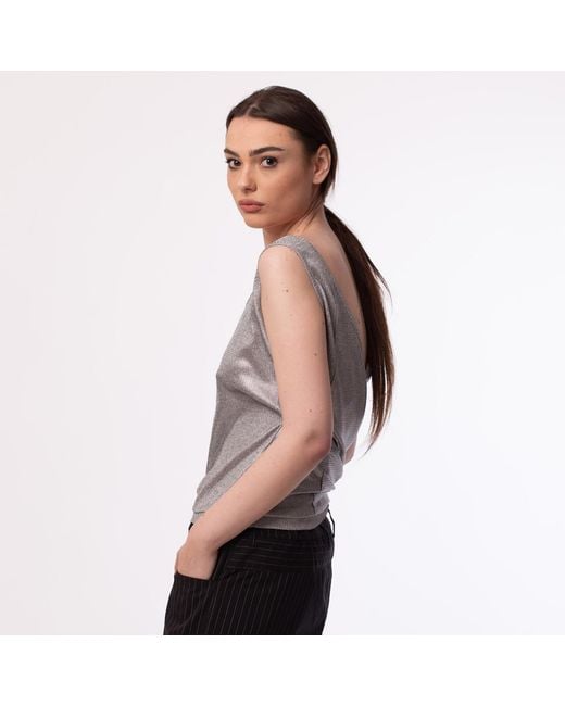 Silvia Serban Gray Reversible Jersey Top