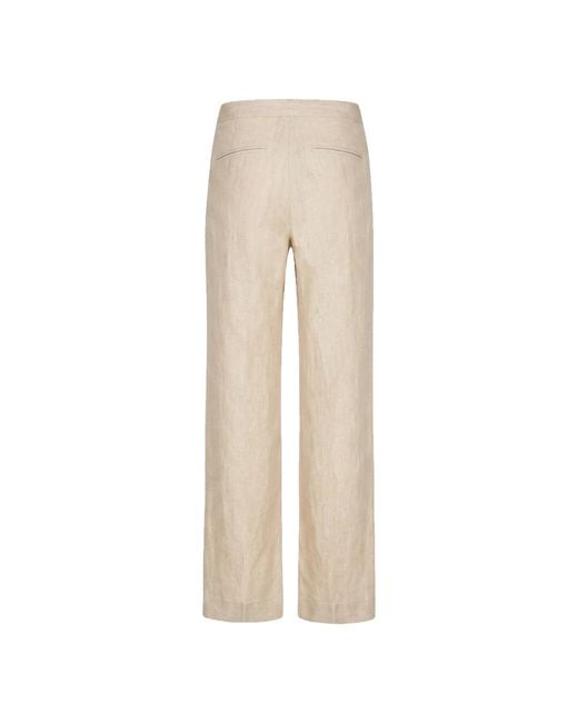 Maison Tangerine Natural Neutrals Linen Wide Leg Long Trousers Sand For