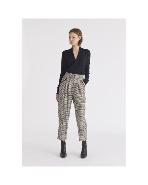 Paisie Blue Long Sleeve Knitted Wrap Top