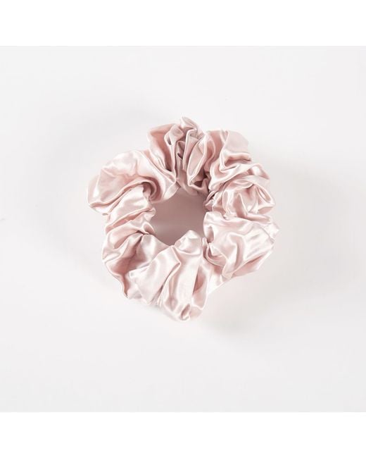 Soft Strokes Silk Pure Mulberry Silk French Scrunchie Set Of Five In Baby Pink