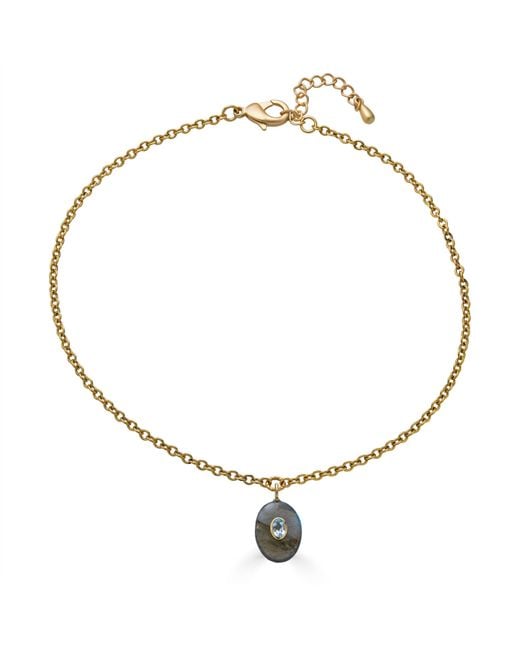 Loni Paul Jewelry Metallic Labradorite & Topaz Inlay Necklace