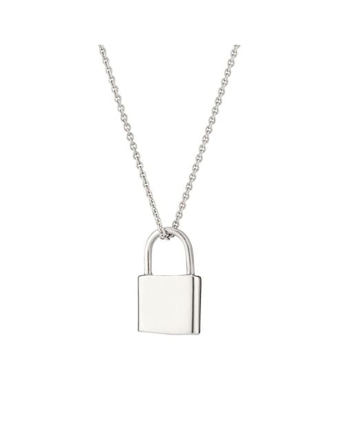 Posh Totty Designs Metallic Sterling Silver Padlock Charm Necklace