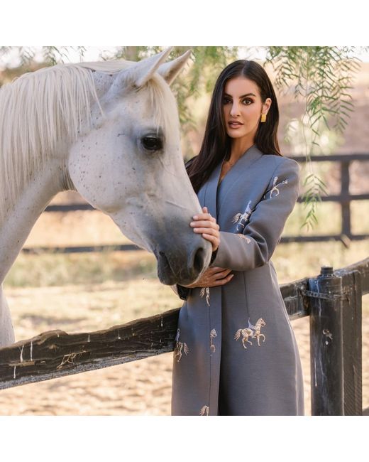 Roqaia Fashion House Gray Horse Jacket