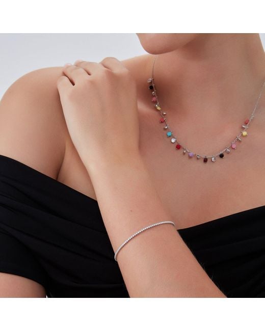 Spero London Metallic Fine Opal Tennis Bracelet