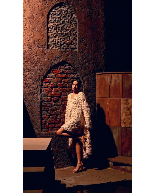 Any Old Iron White Feather And Sequin Short Dress