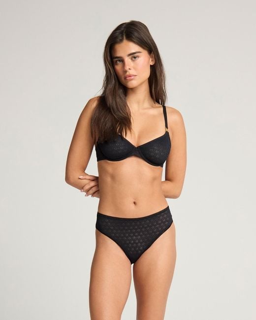 Nudea Black Honeycomb Semi-Demi Bra
