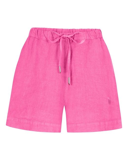 Maison Tangerine Pink Linen Shorts Flamingo For