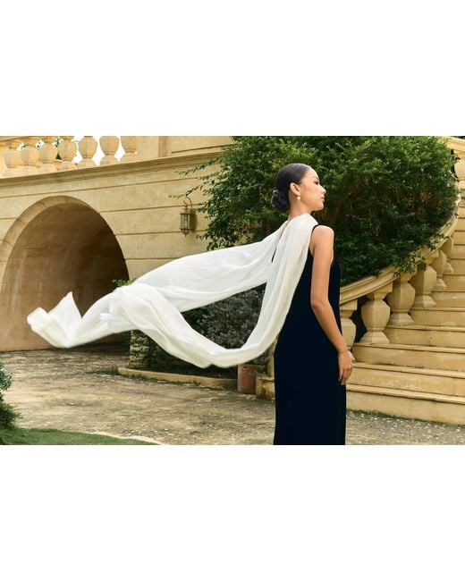 Silk and Bears White Hand-Dyed Pearl Mulberry Silk Bridal Shawl — 85 300Cm