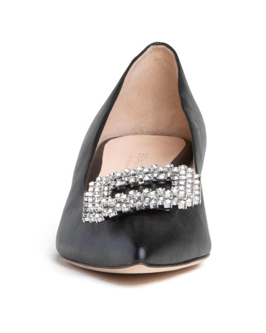 Beautiisoles by Robyn Shreiber Made in Italy Blue Elsie Leather Micro Heel Wedding Valentine Dressy Pump With Jewels