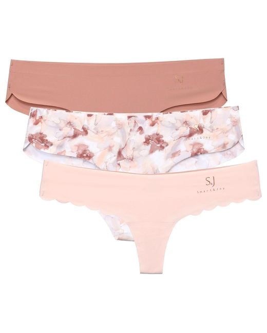 Smart and Joy Pink Rose Luna Charm Soft Seamless Invisible Panty Trio Perfect Finish