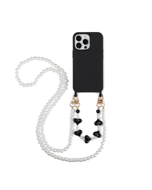 Cordée Cases Black Paris Phone Case, Pearl Phone Chain Set