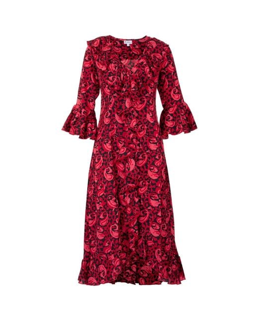 At Last Red Felicity Midi Dress