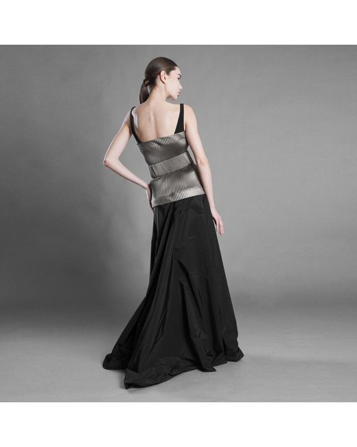Silvia Serban Black Taffeta Skirt With Train