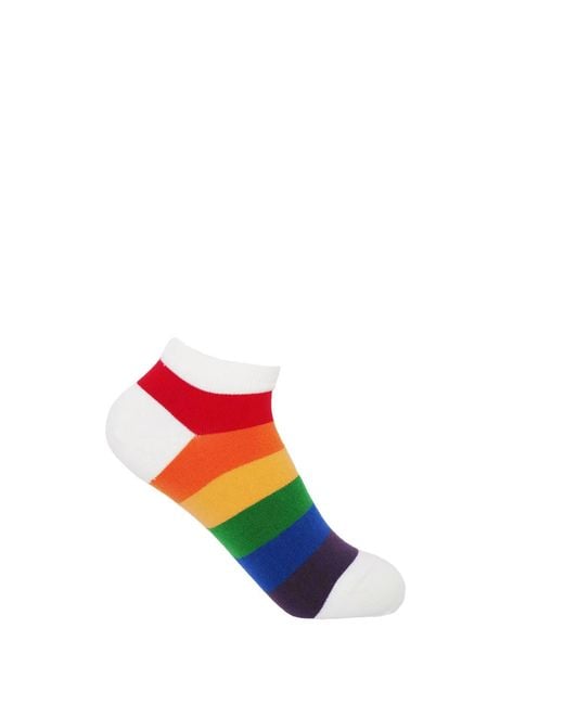 Peper Harow - Made in England Black Block Stripe Trainer Socks Gift Box
