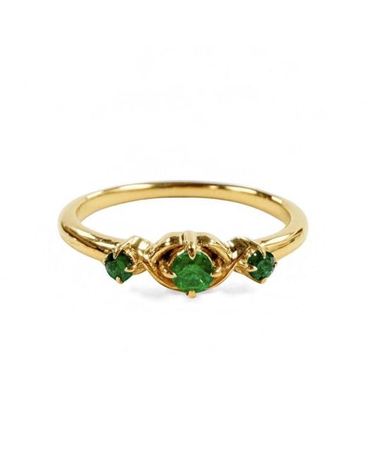 Belinda Jewelz Multicolor Emerald Vintage Triple Birthstone Ring