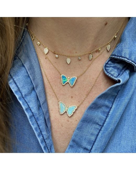 KAMARIA Pink Mini Opal Butterfly Necklace