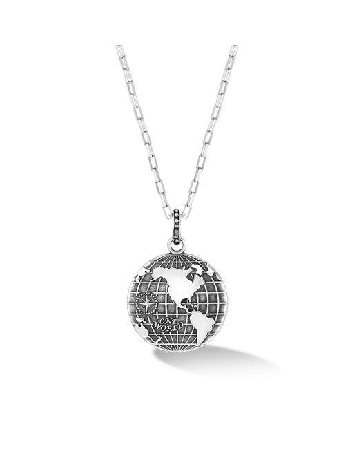 Dower & Hall Metallic One World Talisman Necklace In Sterling for men