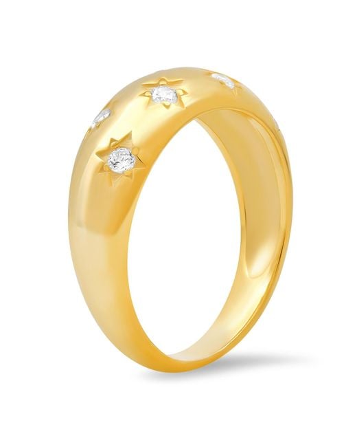 Kylie Harper Metallic Celestial Diamond Cz Dome Ring