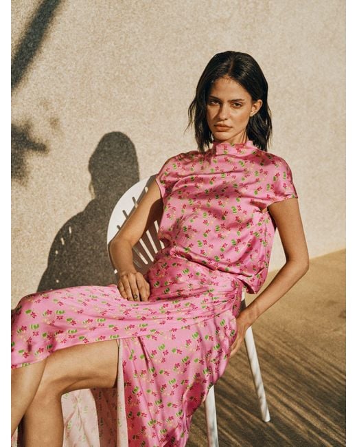 Lost Pattern Pink Beach Blossom Skirt