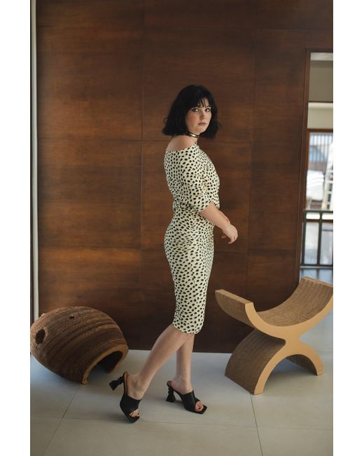 Jennafer Grace White Neutrals Dottie Cat Angle Dress