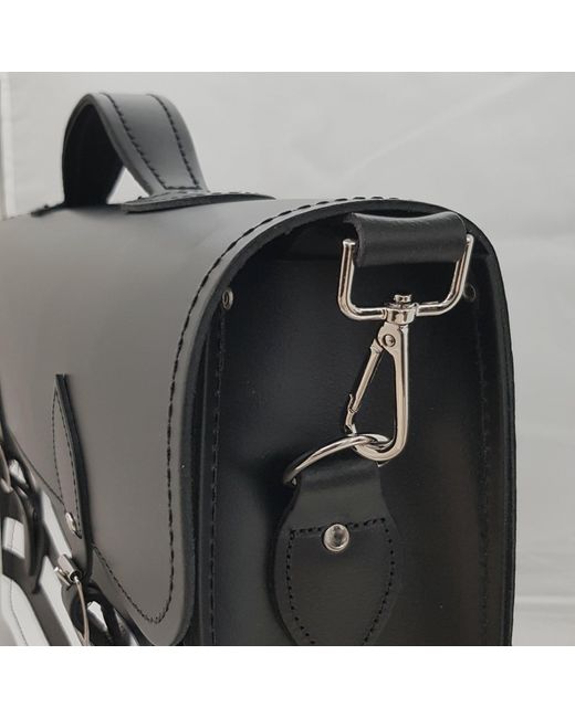 Zatchels Black Handmade Leather 16 Inch Satchel