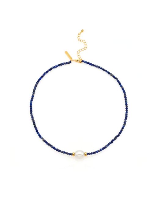 Jaredjamin Metallic Rowan Necklace Lapis Lazuli