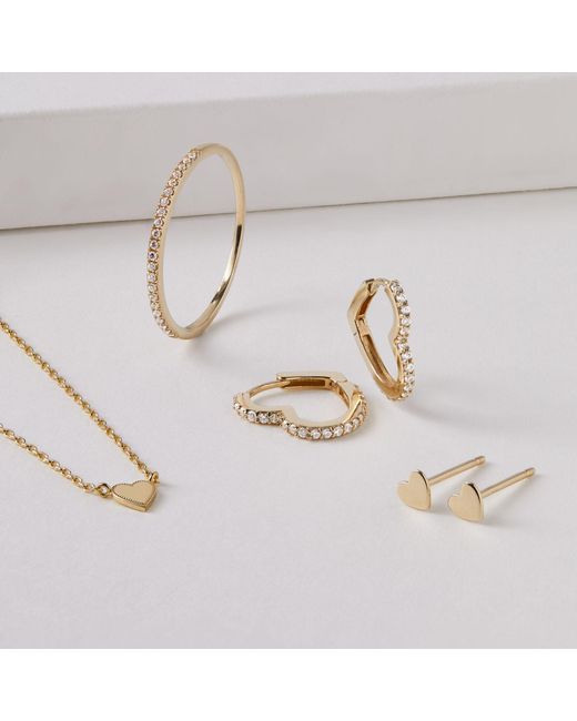 Lily & Roo Metallic Tiny Heart Stud Earrings