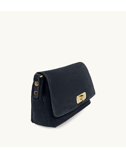 Apatchy London Blue The Maisie Midi Suede Bag