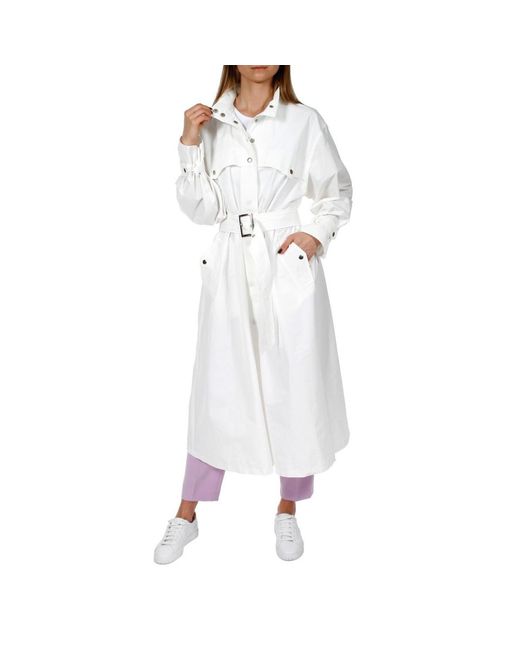 AGGI by HALEWSKI Vanda White Milk Trench Coat