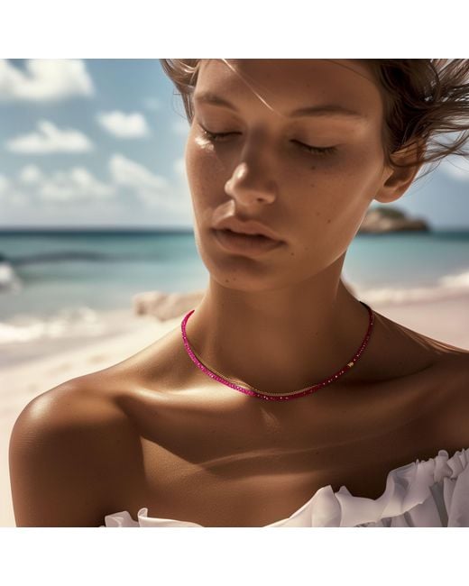 Bombyx House Red Birthstone July Ruby Bead Necklace