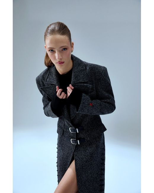 Pcfg Black Your Itch Cashmere Blend Long Overcoat