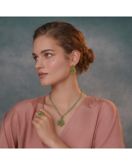 Emma Chapman Jewels Green The Rosa Onyx Flower Ring