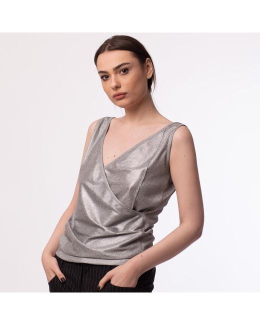 Silvia Serban Gray Reversible Jersey Top
