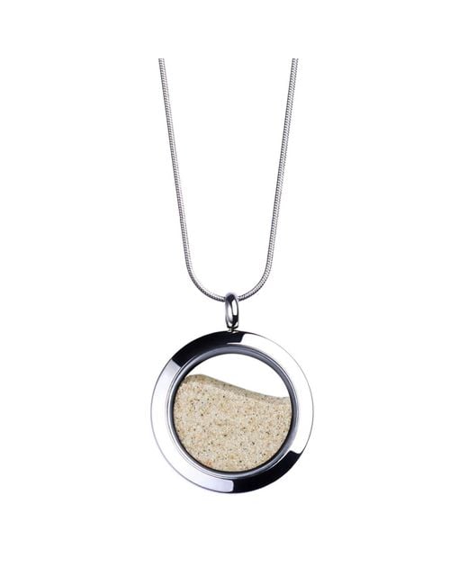 My Little Nature Metallic Neutrals Designer Statement Necklace With Natural Beach Sand – Neutral Tones Vacation Jewelry