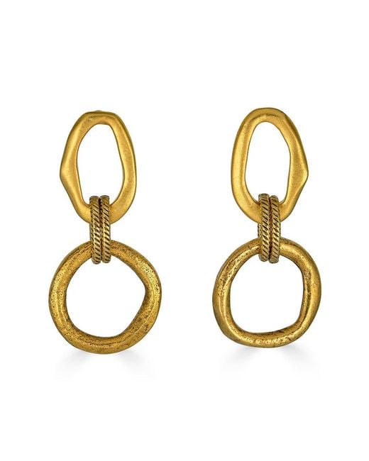 Loni Paul Jewelry Metallic Sculpted Circle Drop Earrings