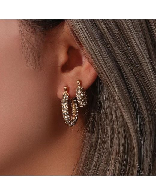 Olivia Le Metallic Sloan Cubic Zirconia Hoops