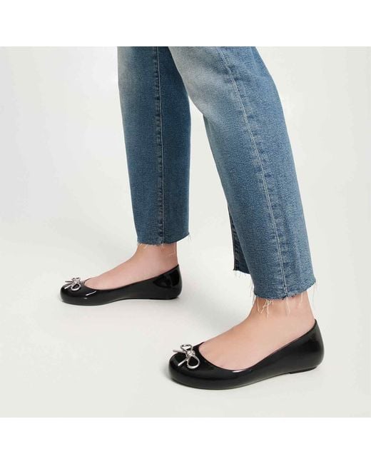 Melissa Black Sweet Love Chrome Ballet Flat