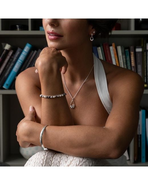 Dower & Hall White Curved Torque Bangle for men